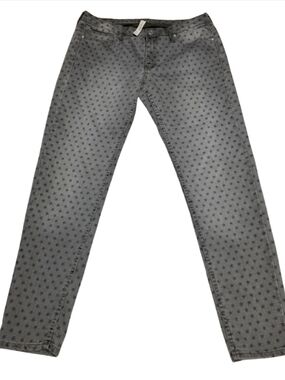 MNG Gray Star Print Skinny Jeans Women’s Mid Rise Minimalist Y2K